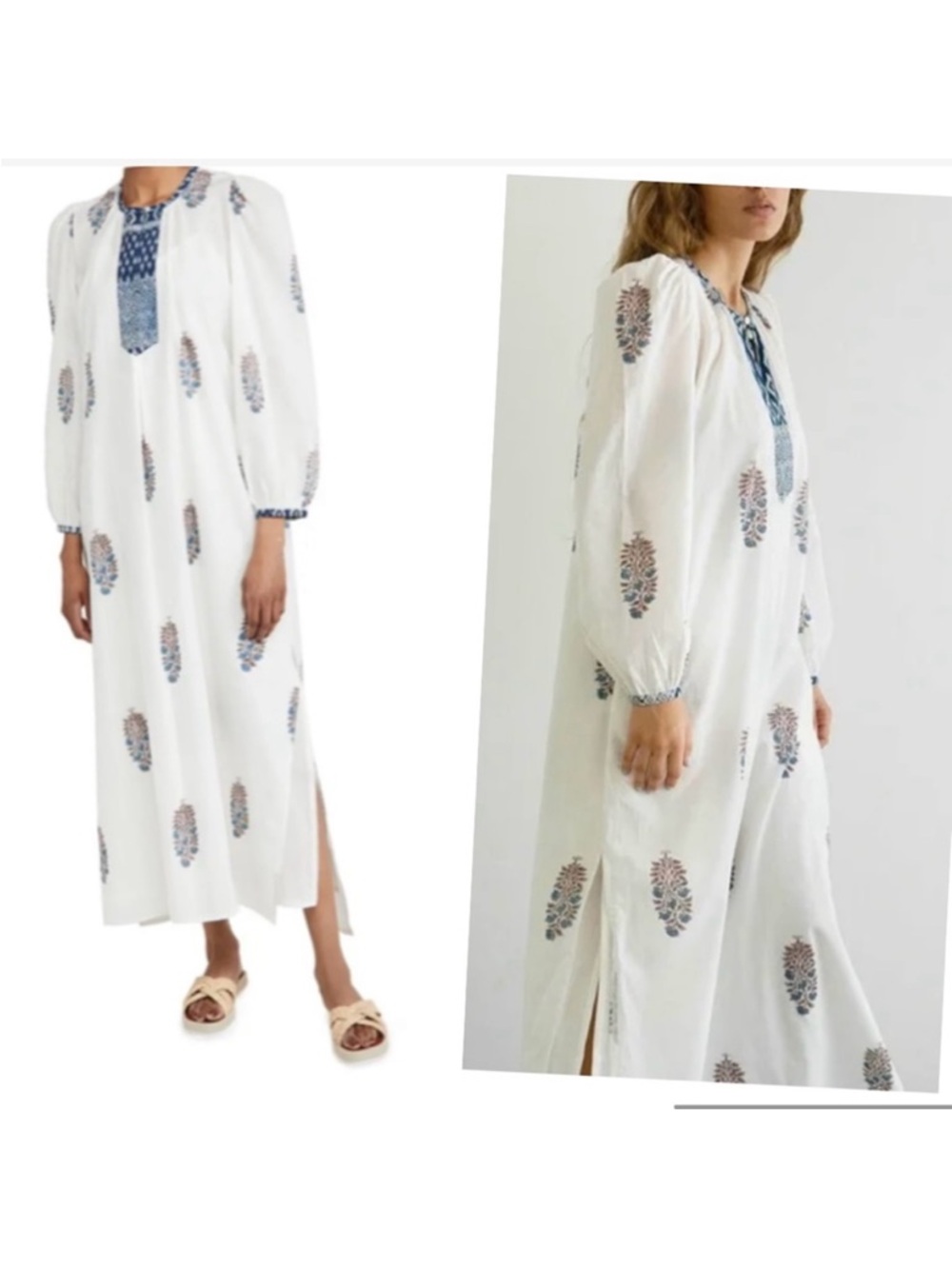 Alix of Bohemia Virginie Dress Caftan Kaftan Block Printed Boho Beach Resortwear